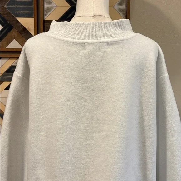 PARKE Inside Out Varsity Fleece Mockneck White / Light Grey size L/XL - Picture 6 of 10